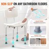 VEVOR Adjustable Shower Chair, 350 lbs Capacity Bathroom Bench with Back, Non-Slip Shower Stool for Elderly, Disabled, Handicap - 4 of 4