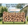 Firewood Rack 4 ft Outdoor & Indoor Log Holder Heavy Duty Word Organizer Steel Mesh Storage for Fireplace, Patio, Durable Wood Stacker - 3 of 4