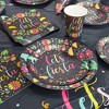  Let life sound! :: CONFETTI GOLD BLACK PAPER PLATE 23x23CM 10PCS,  SQUARE., Paw Decor Collection