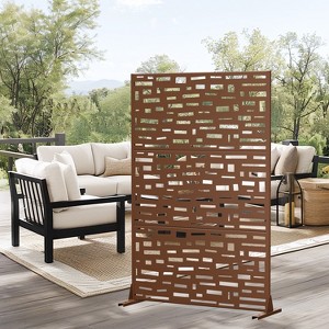 PexFix Outdoor Metal Privacy Screen Garden Fence Bricks Pattern Wall Applique - 1 of 3