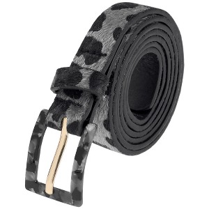 INSPIRE CHIC Women Leopard Print Retro 0.7" Width Faux Fur Leather Waistband Belts 1Pc - 1 of 4