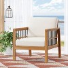 CAVINAS Acacia Wood Mesh/Wicker Patio Chairs with Deep Seating Cushion,Wooden Outdoor Club Chairs for Garden,Backyard,Balcony - 2 of 4