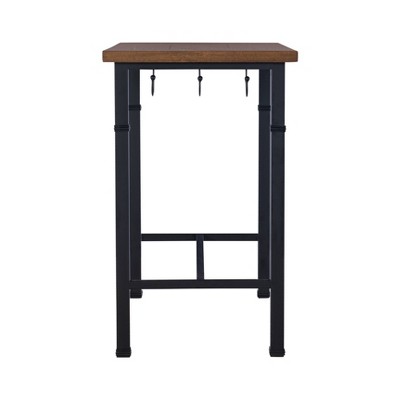 Austin 3-Piece Brown Faux Leather and Wood Pub Set