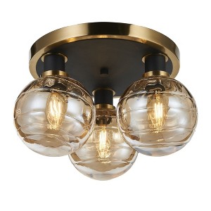 Artcraft Lighting Bonita 3 - Light Semi-Flush Mount in  Black/Brushed Brass - 1 of 4