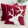 TopComfy Support Pillow Holiday Reindeer Velvet Accent Pillow with Insert for Festive Decor, Red, 17"*17"*10" - 4 of 4