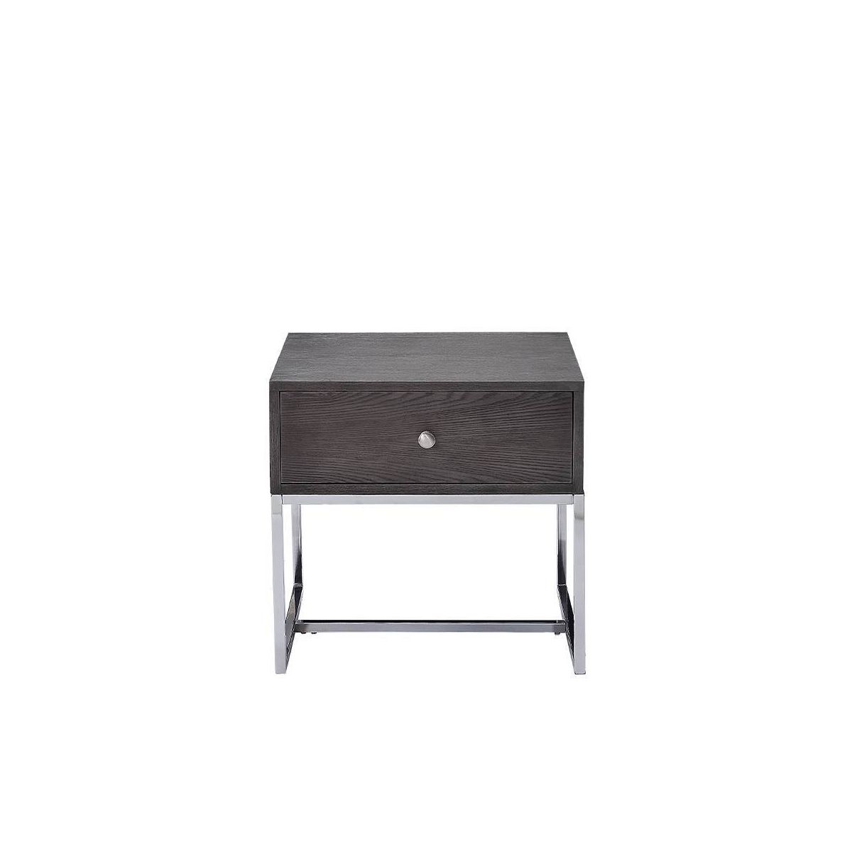 Acme Furniture Iban Accent Table Gray Oak/Chrome Finish - thumbnail 6