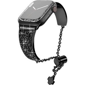 Worryfree Gadgets Metal Bling Band Compatible with Apple Watch Band Stainless Steel with Crystals for Women Girls iWatch Series 8 7 6 SE 5 4 3 2 1 - 1 of 4