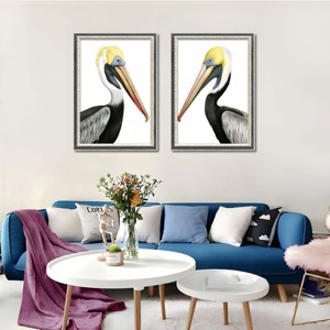 FONTOI 2pcs Pelican Bird Canvas Wall Art, Animal Wall Decor Living Room, Modern Office Decor Framed Wall Art for Hallway, Black 20"* 28"*1.2" - 1 of 4