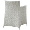 Modway EEI-1505-GRY-WHI Junction Wicker Rattan Outdoor Patio Dining Armchair – Gray/White – All-Weather Frame with Cushion for Deck or Garden - 3 of 3