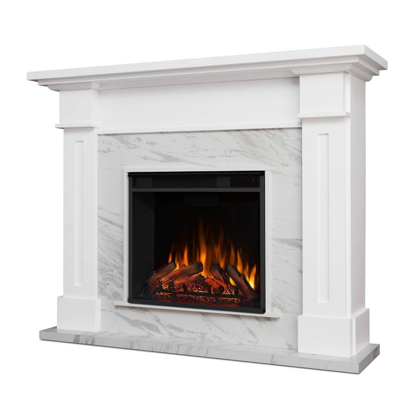 Real Flame Kipling Indoor Electric Fireplace White Marble, 4 of 20
