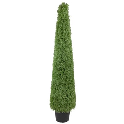 Northlight 6' Artificial Boxwood Cone Topiary Tree with Round Pot, Unlit