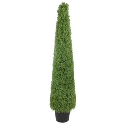 Northlight 6' Artificial Boxwood Cone Topiary Tree With Round Pot ...