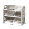 FONTOI Kids Toy Storage Organizer with 6 Bins, Multi-functional Storage Cabinet with Shelf&Bins for Playroom, Bedroom, Grey, 11.81"*27.56"*30.31" - 3 of 4