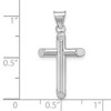 Black Bow Jewelry 14k White Gold Beveled Edge Hollow Tube Cross Pendant - 4 of 4