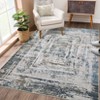 Machine Washable Abstract Striped Area Rug Soft Modern Indoor Rugs For Bedroom Low Pile Non Slip Foldable Floor Mats For Living Room - 4 of 4