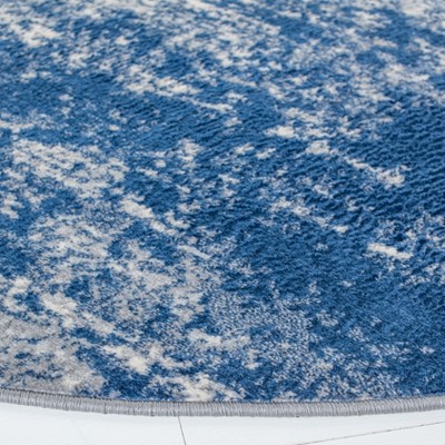 Safavieh Brentwood 8' Round Grey and Navy Synthetic Area Rug