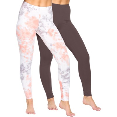 Felina Womens Velvety Super Soft Lightweight Leggings, 2-Pack Yoga Pants  (Tie Dye Raisin, XX-Large)