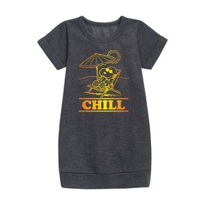 - Peanuts - Chill Snoopy Graphic Short Sleeve Fleece Dress - 1 of 4