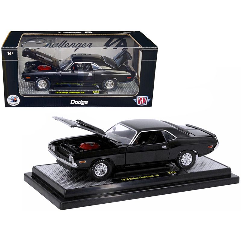 1970 Dodge Challenger T/A Black Limited Edition to 5250 pieces Worldwide 1/24 Diecast Model Car by M2 Machines, 1 of 4
