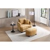 Chenille Accent Chair with Storage Ottoman, Upholstered Armchair Reaging Chair Barrel Chair - ModernLuxe - 2 of 4