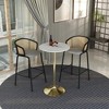 Leisuremod Verve 27" Round Bar Height Dining Table - Stone Top with Brushed Gold Pedestal Base Counter Height Table for Kitchen, Home, and Pub - 2 of 4