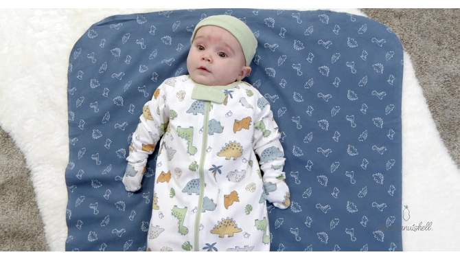 The Peanutshell Baby Girl or Boy Cotton  Layette Set or Gift Set, To The Moon, 23-Pieces, Blue/Gray, 0-3 Months, 2 of 9, play video