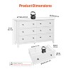 VEVOR 6 Drawer Dresser, Wooden Chest of Drawers with Sliding and Anti-tip Device, Retro Minimalist Dresser Chest, Closet Storage TV Stand, White - 4 of 4