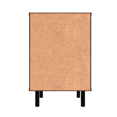 Mosholu Mid-Century 2-Drawer Nightstand in Black and Nut Brown