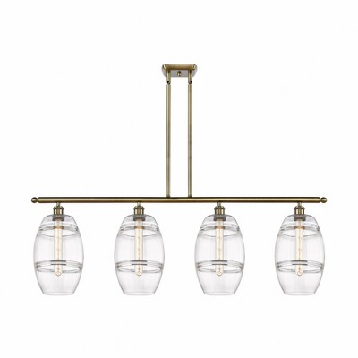 Vaz - 4 Light Stem Hung Island In Industrial Style-10.38 Inches Tall and 48 Inches Wide