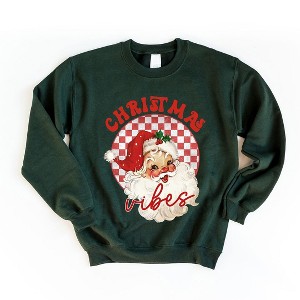 Simply Sage Market Women's Graphic Sweatshirt Christmas Vibes Santa - 1 of 4