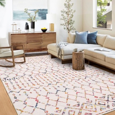 GAOMON Vintage Geometric Area Rug Washable Rug Soft Foldable Accent Carpet