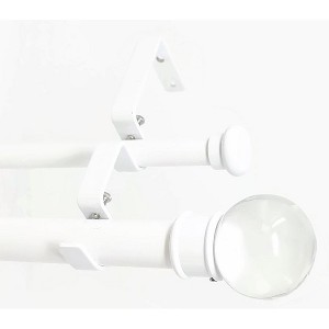 Urbanest Crystal Ball Flat Button 1-inch 5-8 inch Double Drapery Curtain Window Rod Set - 1 of 4