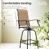 Simple Trending 2, Bar Height Patio Chair,High Top Patio Chairs, Supports 300 lbs (Brown Fabric) - 4 of 4