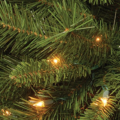 6.5' Green Pine Artificial Christmas Tree with Clear Lights