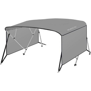 4 Bow Bimini Top Boat Cover with 1" Aluminum Alloy Frame, 600D Marine Grade Fabric, Adjustable Rear Support Poles, Zippered Storage Boot & Heavy Duty - 1 of 4