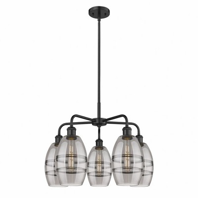 Vaz - 5 Light Stem Hung Chandelier In Industrial Style-13.63 Inches Tall and 23.88 Inches Wide