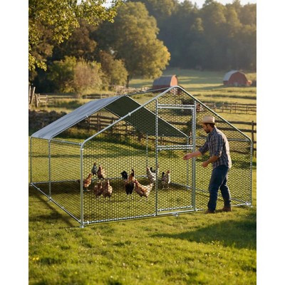Whizmax   Outdoor Foldable Chicken Coop Walk-in Chicken Coop Use for Family Yard and Countryside 13.1'x 9.8'x 6.4'