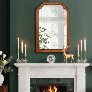 Racxily Solid Wood Frame Mirror, Rounded Corner Decorative Wall Mirror for Living Room & Bedroom - 1 of 4