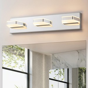 Rennnsan Cylven 20"W Hardwired Rectangle Industrial LED Dimmable Vanity Light in Silver - 1 of 4