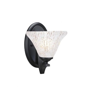 Toltec Lighting Zilo 1 - Light Sconce in  Matte Black with 7" Frosted Crystal Shade - 1 of 1