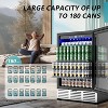 EUHOMY 24" Under Counter 180 Cans Single Zone Bottle Cooler in Stainless Steel, Glass Door - 2 of 4