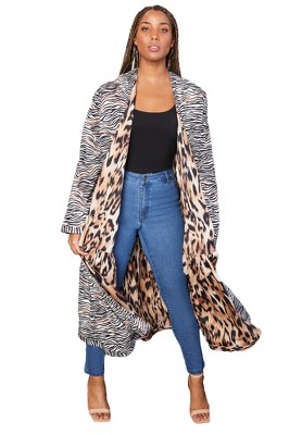 June + Vie By Roaman's Women's Plus Size Reversible Printed Duster : Target