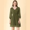Allegra K Women's Swiss Dots Elastic Waist 3/4 Sleeve A-line Solid Flowy Chiffon Dress - 2 of 4