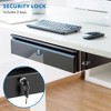 Mount-It! Under Desk Pull-Out Drawer with Lock and 2 Keys Included | Mounts to Desktops Tables and Workbenches Over 0.71 Inches Thick | Matte Black - 2 of 4