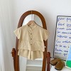MyKids-USA Baby Kids Boys Plaid/Solid Short Sleeves Top Shirt And Shorts Casual Clothing Set - 2 of 4