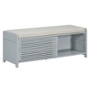 NicBex Storage Bench Modern Wooden Shoe Bench with Storage Space, Metal Handles and Removable Cushion for Mudroom, Entryway - 3 of 4