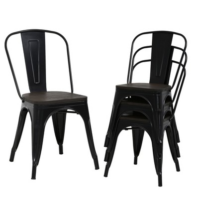 FDW Metal Dining Chairs Set of 2/4 Restaurant Chairs with Rubber Foot Protectors