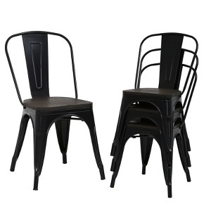 FDW Metal Dining Chairs Set of 2/4 Restaurant Chairs with Rubber Foot Protectors - 1 of 4