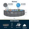 Bestway APX 365 22' x 52" Round Above Ground Swimming Pool Outdoor Backyard Framed Pool Set with Sand Filter Pump, Ladder, and Cover, Dark Marble - 3 of 4