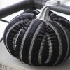 NAYSAYE Party Decoration and Accessories Fabric Pumpkin Figurine with Stripe Motif for Holiday Halloween Tabletop, Black and White, 7"*7"*7" - 4 of 4